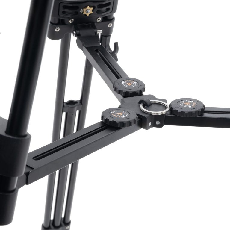 iKan EG780A2D 2-Stage Aluminum Fluid Head Tripod Kit w/ Dolly, 22 lbs Payload, w/ Adjustable Drag (E-Image)