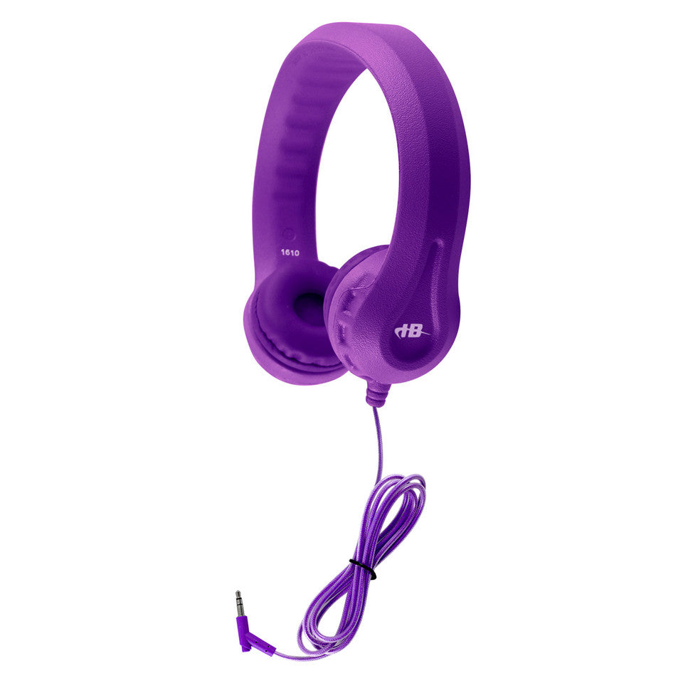 HamiltonBuhl KIDS-C5 Flex-Phones™ Virtually Indestructible Foam Headphones - Color Pack - BLUE, BLACK, RED, GREEN and PURPLE