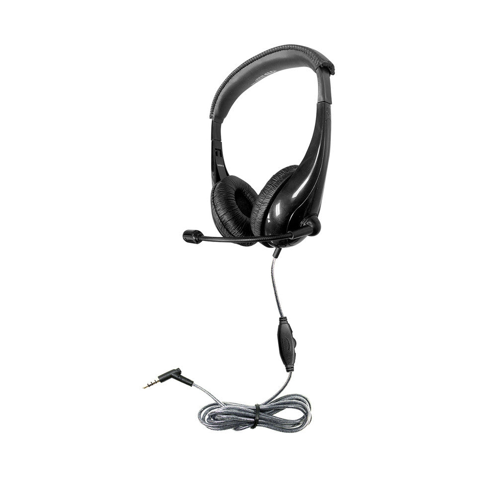 HamiltonBuhl M8BK2 Motiv8 TRRS Classroom Headset with Gooseneck Mic and In-line Volume Control