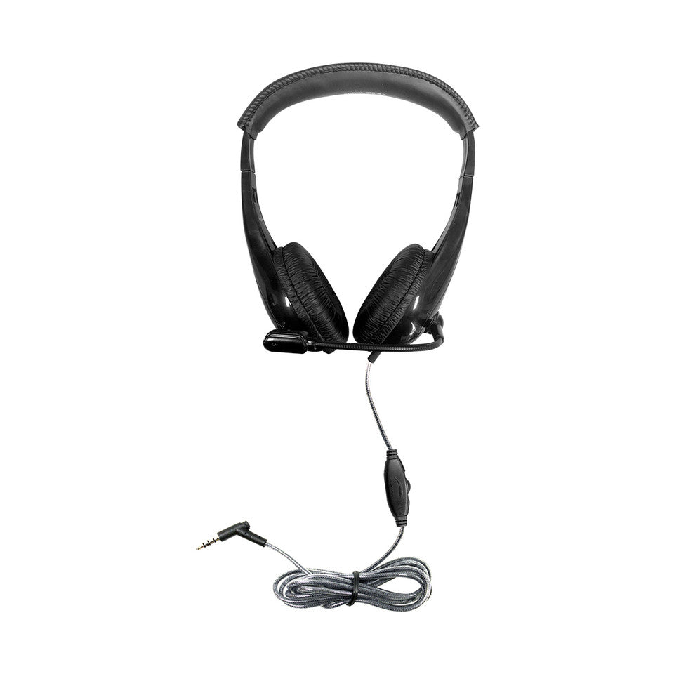 HamiltonBuhl M8BK2 Motiv8 TRRS Classroom Headset with Gooseneck Mic and In-line Volume Control