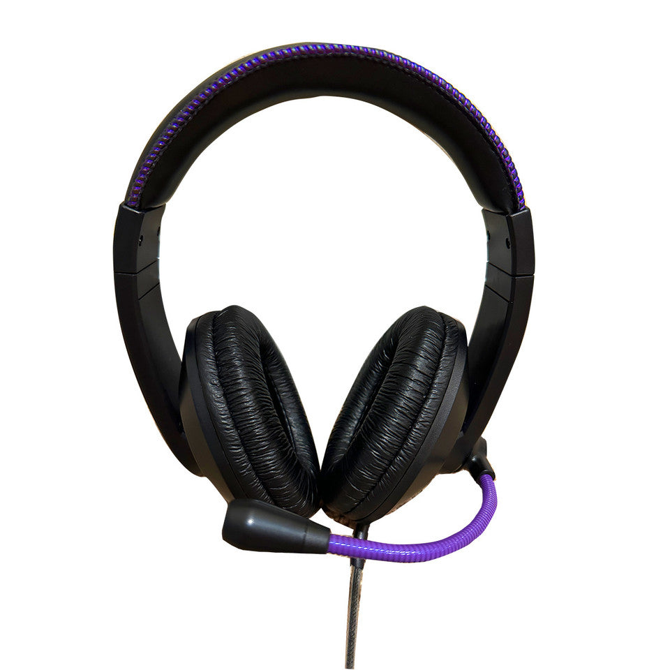 HamiltonBuhl ST2PL-C Smart-Trek™ Deluxe Stereo Headset with In-Line Volume Control, USB-C Plug and Metallic Purple Accents