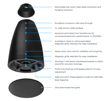Sonance PS-P63T Professional Series Pendant Loudspeakers