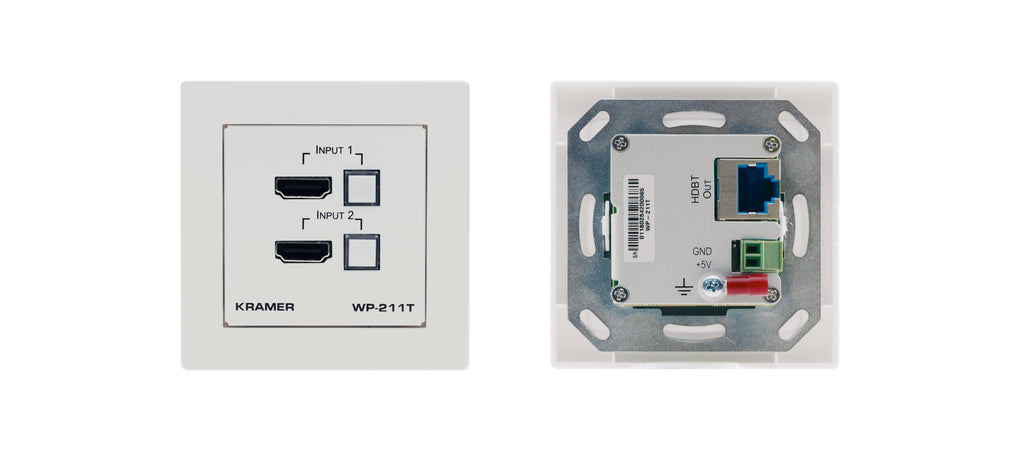 Kramer WP-211T/US (W/B) 4K60 4:2:0 HDMI Wall–Plate Auto Switcher/Transmitter over Long Reach PoE HDBaseT