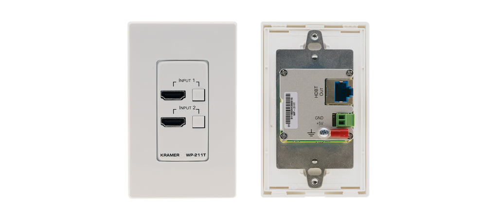 Kramer WP-211T/US (W/B) 4K60 4:2:0 HDMI Wall–Plate Auto Switcher/Transmitter over Long Reach PoE HDBaseT