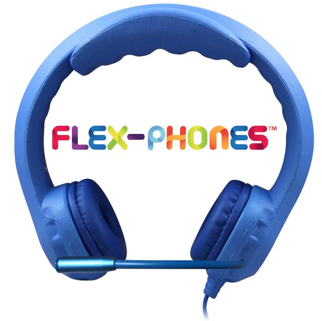 HamiltonBuhl Kids Blue Flex-Phone USB Headset with Gooseneck Microphone