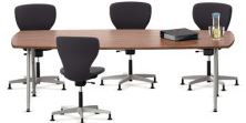 Series 901 Conference Table with Barrel Shaped Top with Two Round U-shaped Legs