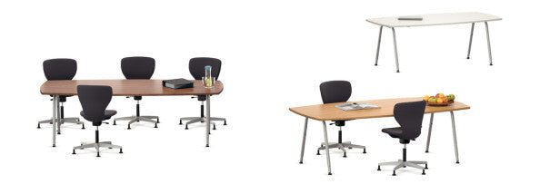 Series 901 Conference Table with Barrel Shaped Top with Two Round U-shaped Legs