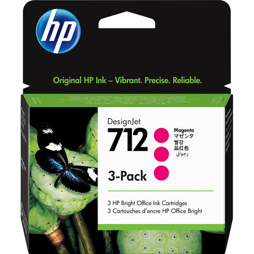 HP 712 Standard-Capacity Magenta Ink Cartridge (3-Pack)